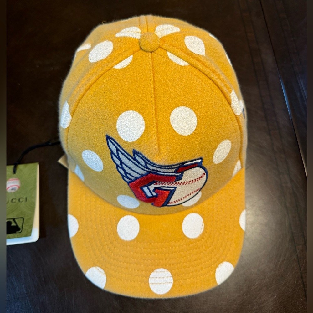 New Authentic Gucci Logo Polka Dot Baseball Hat Size M - Picture 4 of 14